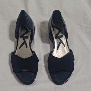 Anne Klein Sport Wome's Navy Open-Toe Heels Size 6.5